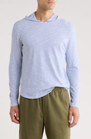 Vince Stripe Slub Cotton Hoodie