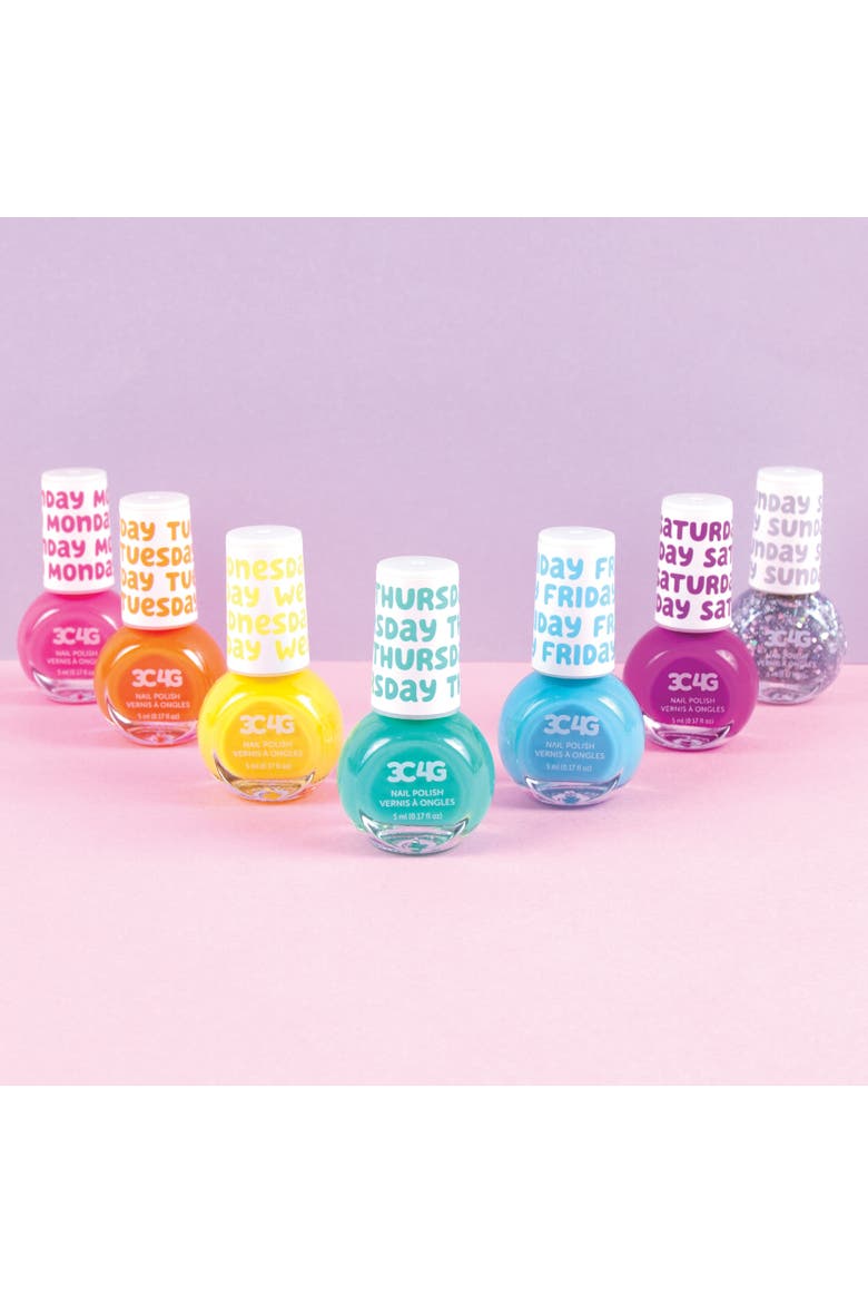 3C4G Rainbow Days Of The Week Nail Polish Set 7 Bottles, Alternate, color, Multicolored