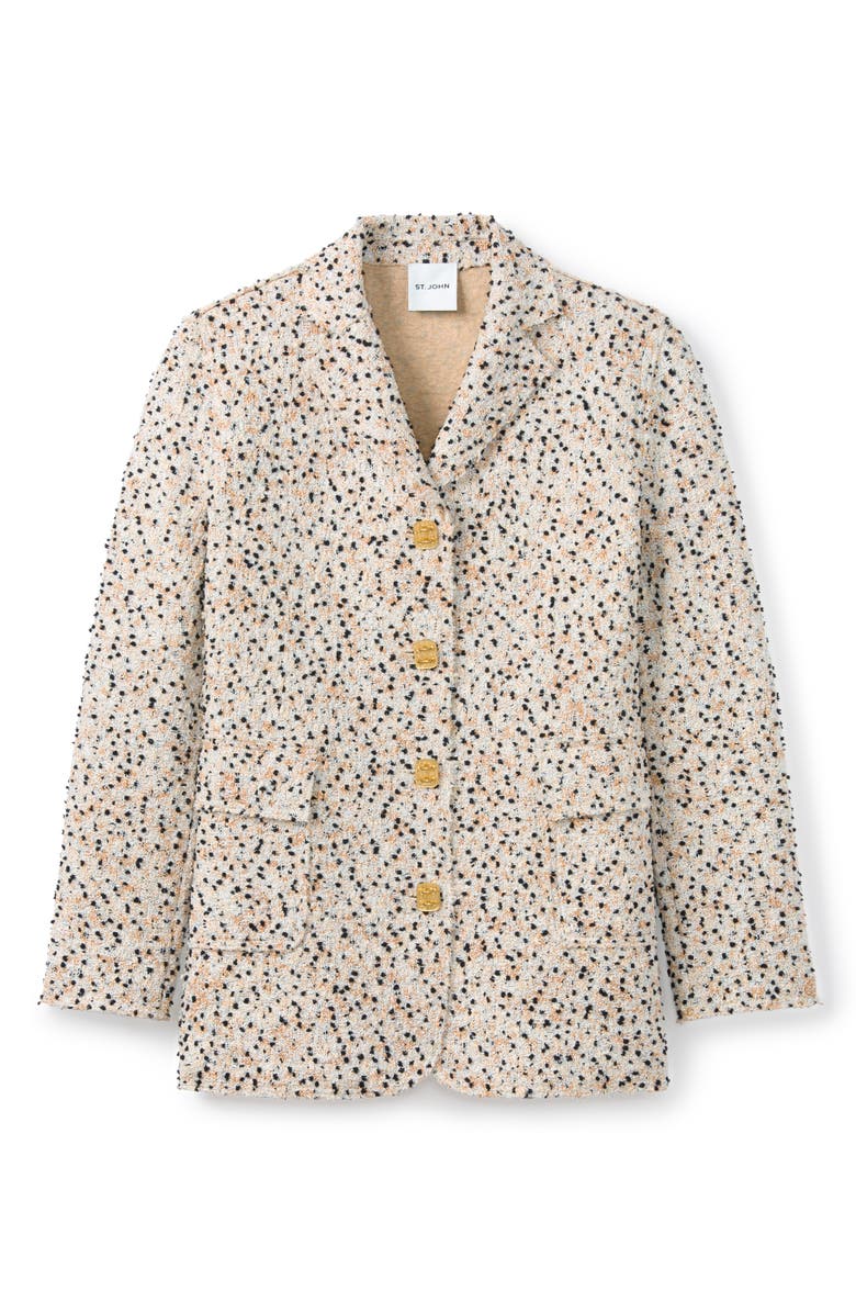 St. John Collection Textured Bouclé Tweed Knit Jacket, Alternate, color,