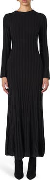 French Connection Long Sleeve Rib Maxi Sweater Dress