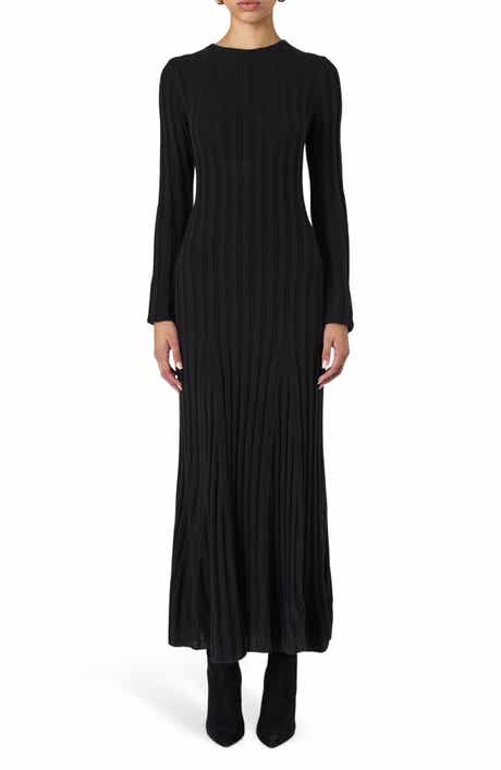 French Connection Long Sleeve Rib Maxi Sweater Dress