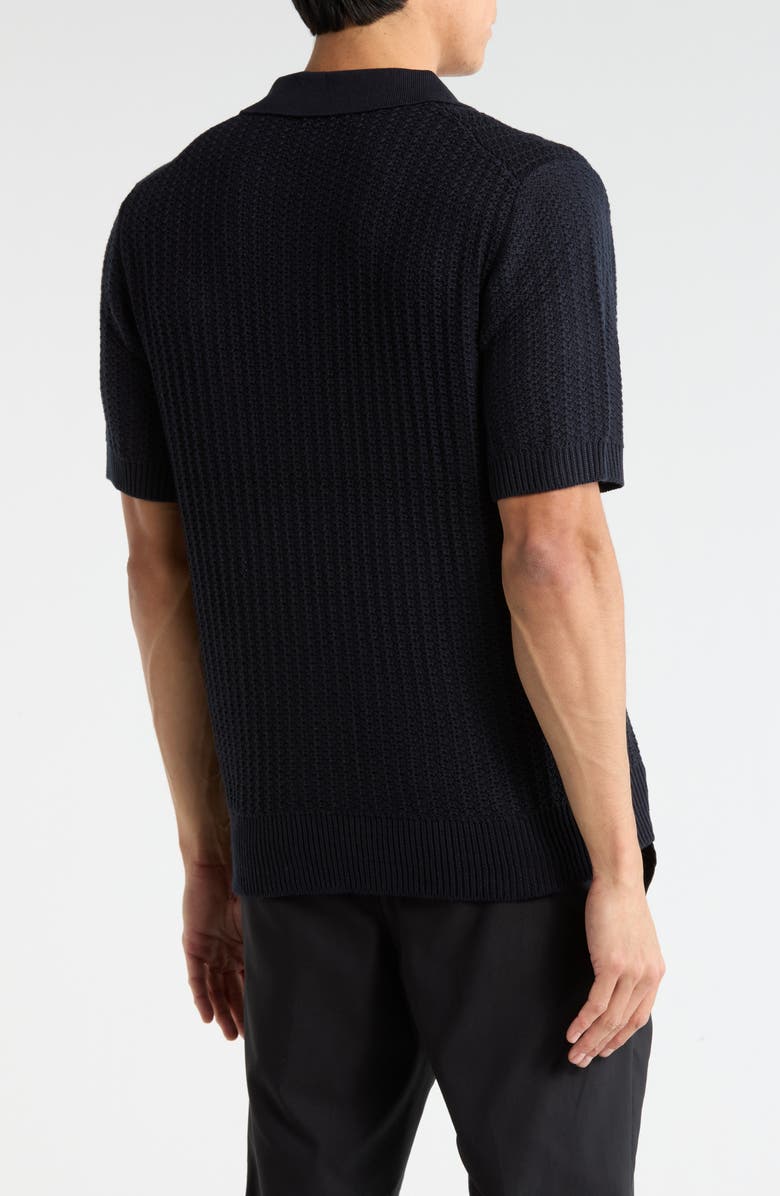 Elie Tahari Johnny Collar Cotton & Cashmere Blend Knit Polo, Alternate, color, Navy Blue