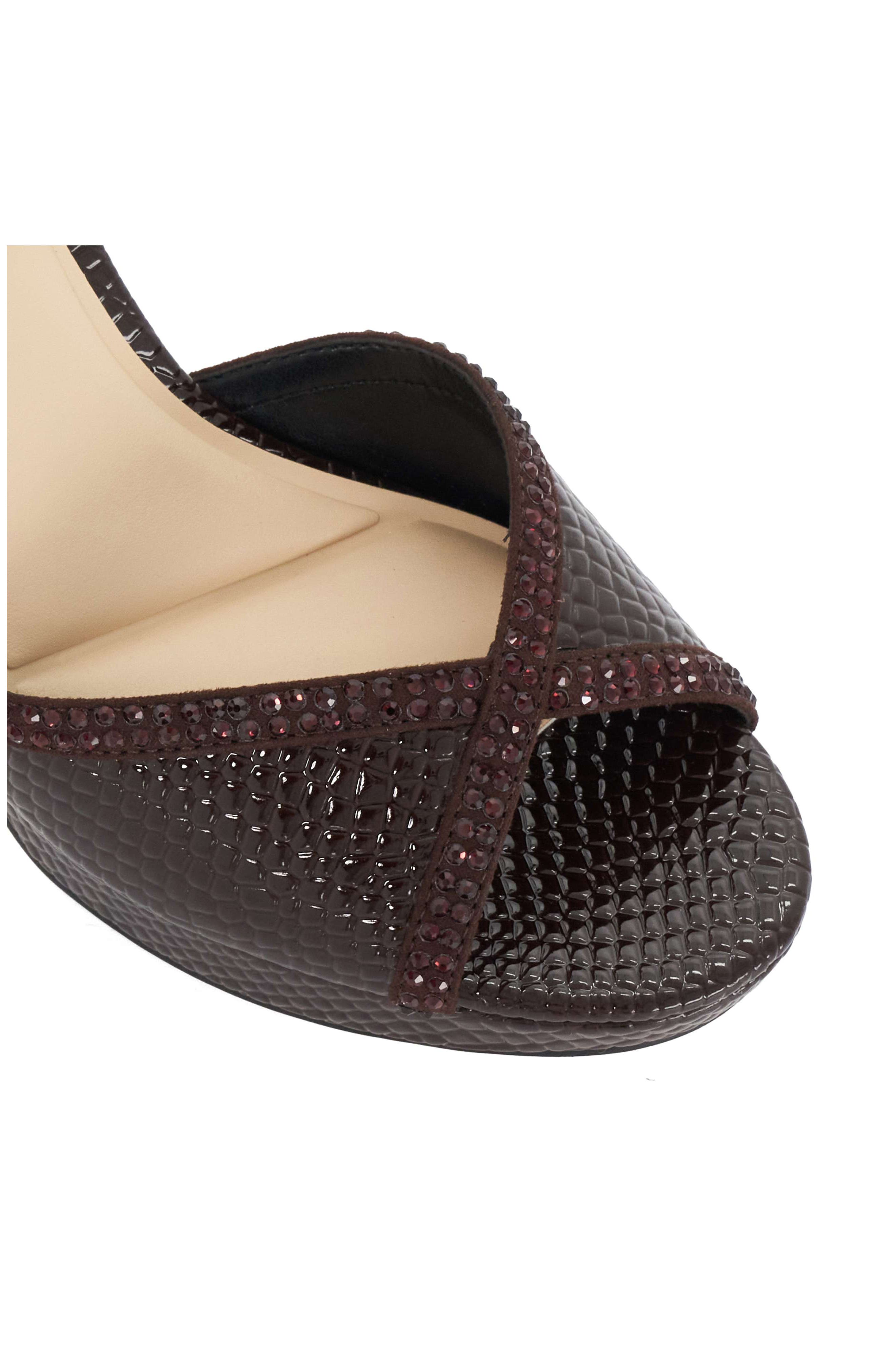 Merritt Crystal Croc Embossed Platform Sandal, Alternate, color, BURGUNDY
