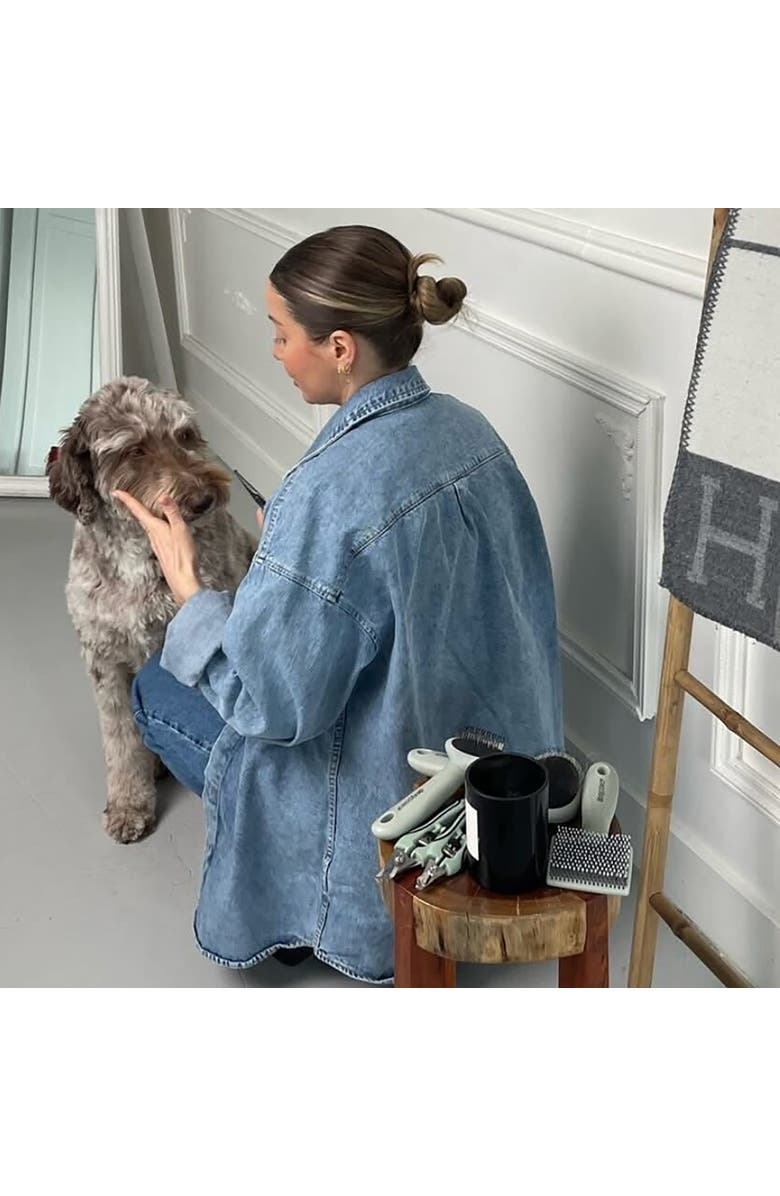 Dexypaws Pet Double Deshedding Undercoat Rake, Sage Green, Grooming Tool, Alternate, color, Green