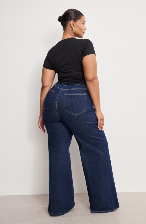 Good American Good Waist High Waist Wide Leg Palazzo Jeans In Blue