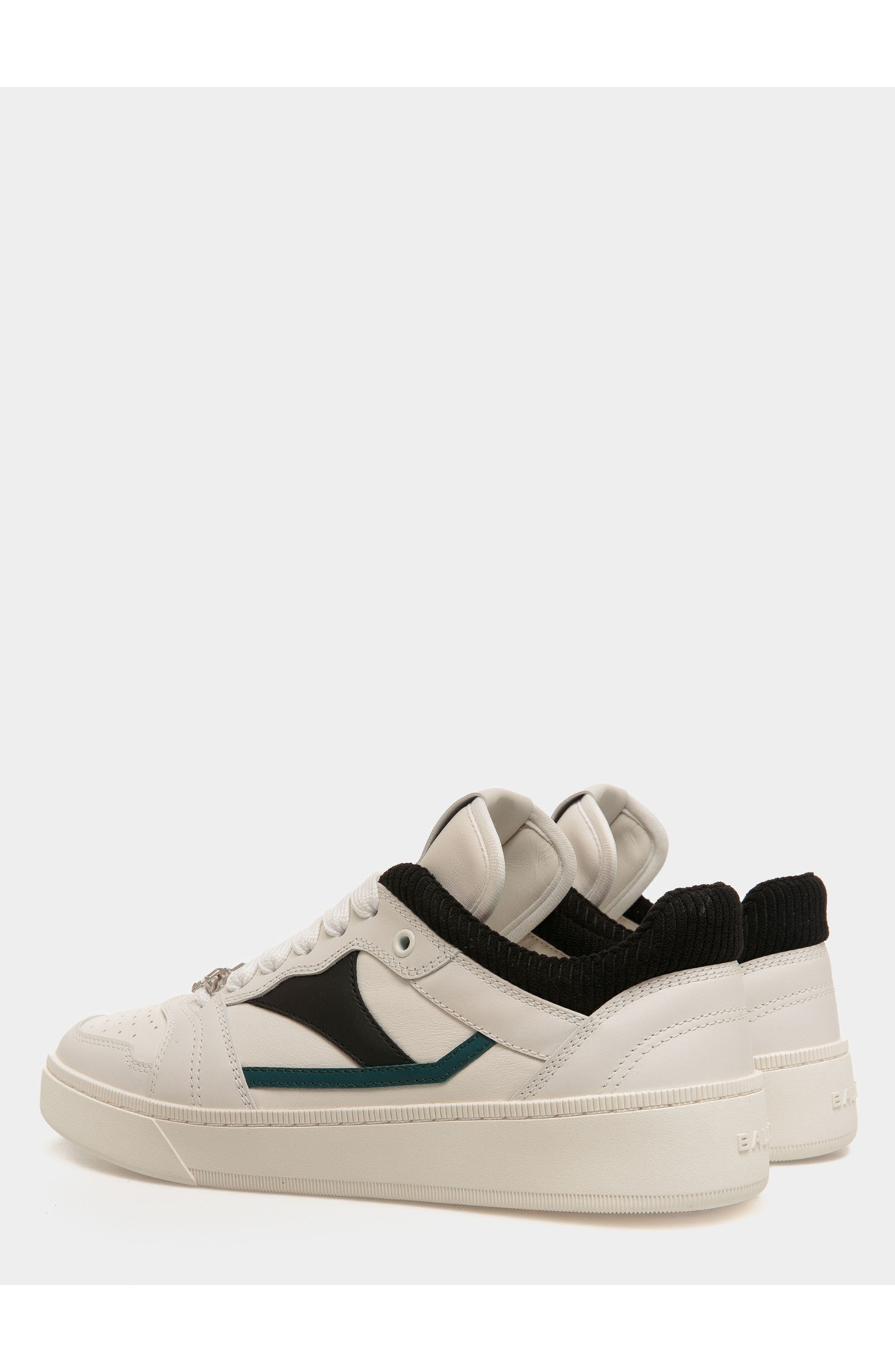 Bally Plain Calf Leather Raise Sneaker, Alternate, color, White