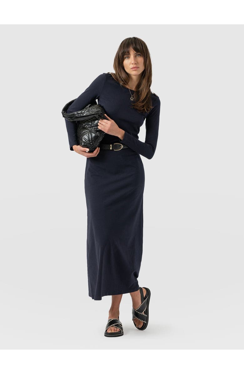 Saint + Sofia Runway Maxi Dress, Alternate, color, Navy