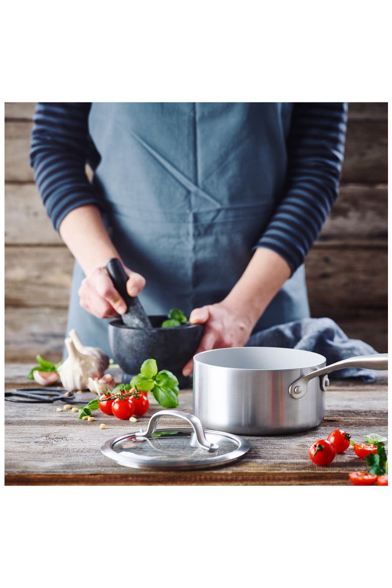 Venice Pro 1.5-Quart Stainless Steel Ceramic Nonstick Saucepan with Lid, Alternate, color, STAINLESS STEEL