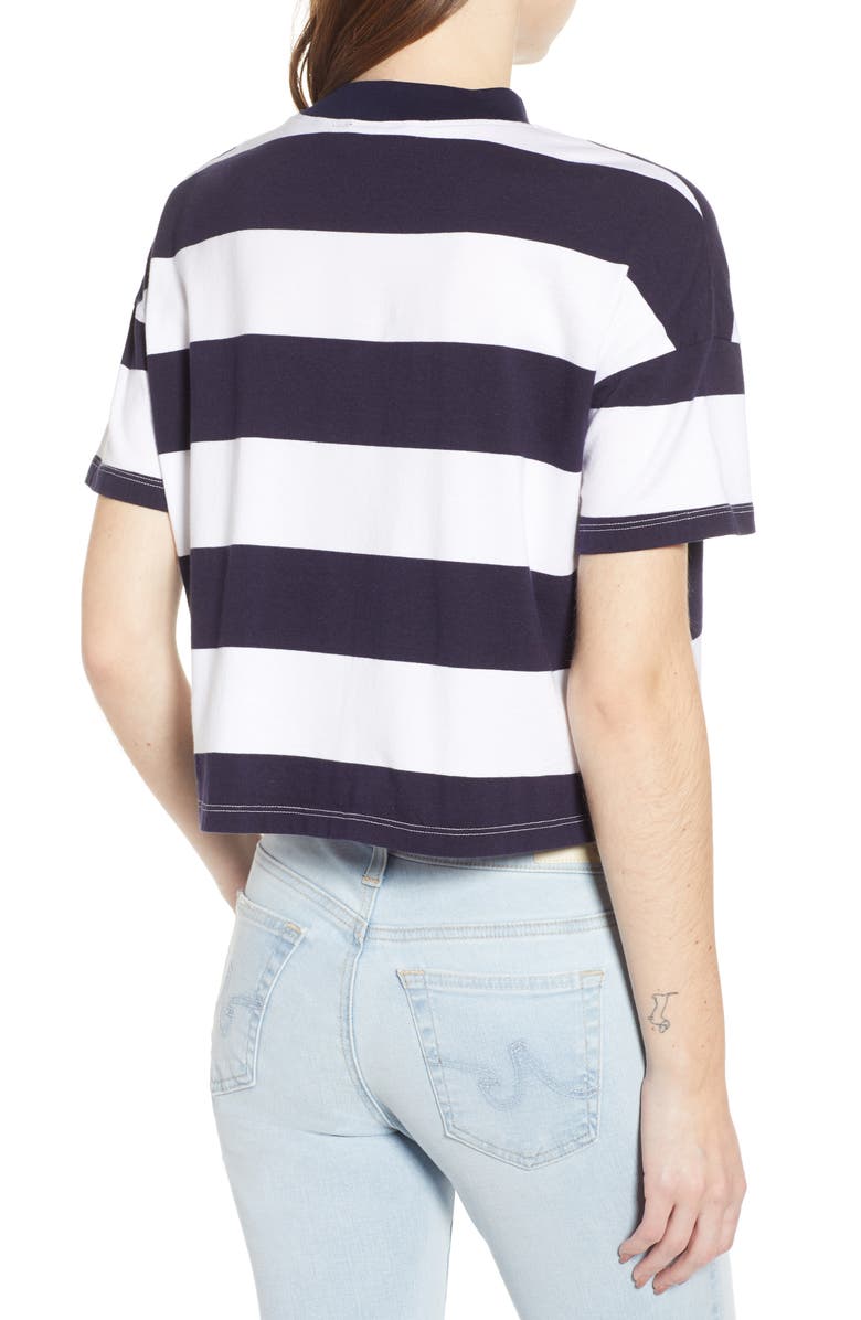 AG Drew Stripe Drop Shoulder Crop Tee, Alternate, color, 