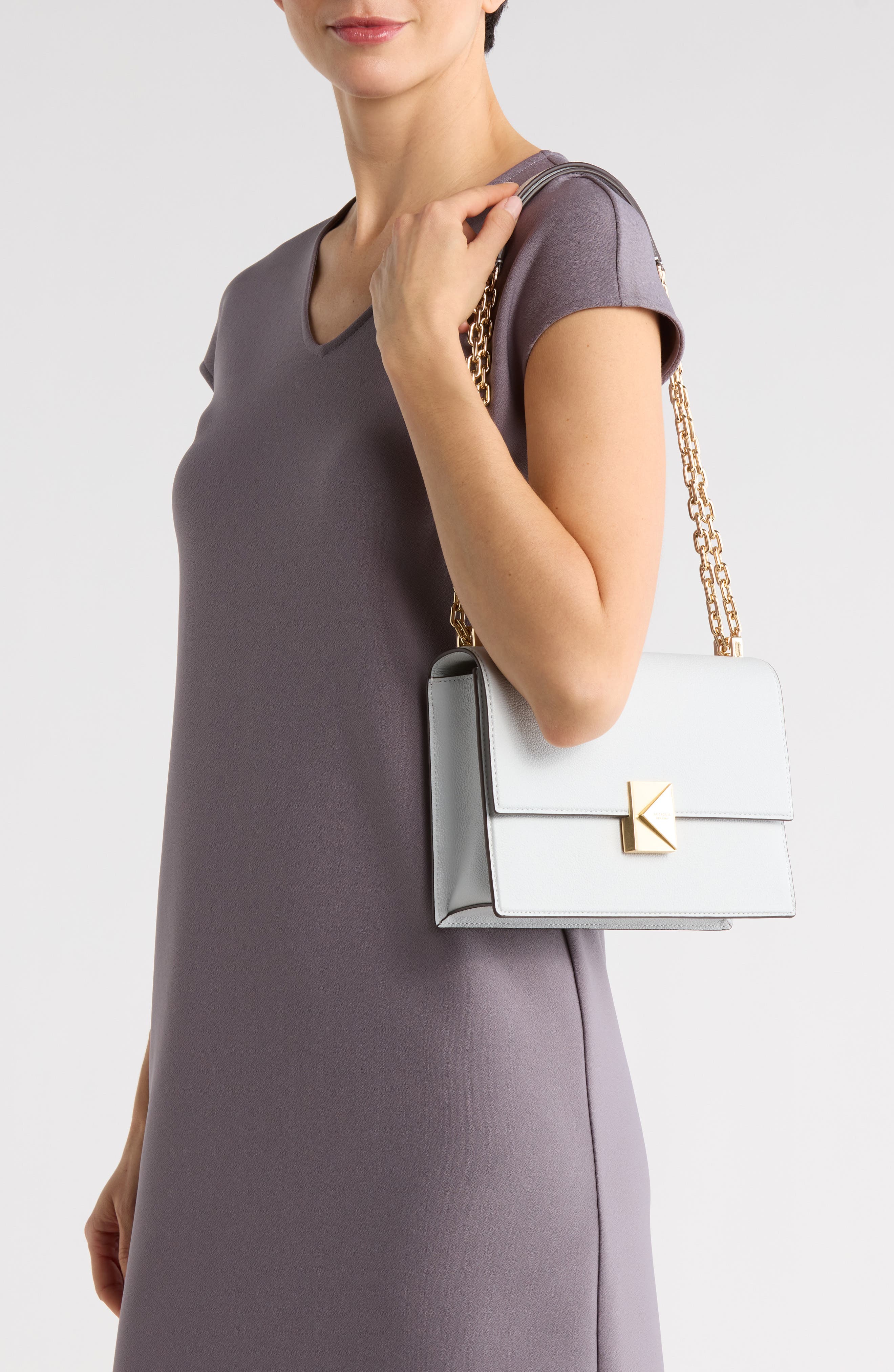 Kate Spade New York deco pebbled leather convertible crossbody bag, Alternate, color, Stone Path