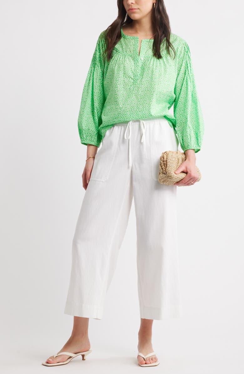 Caslon<sup>®</sup> Pintuck Pleat Top, Alternate, color, Green Celtic- White Ava Geo