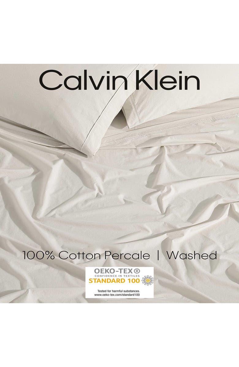 Calvin Klein Home 200 Thread Count Percale Twin Sheet Set, Alternate, color, Beige