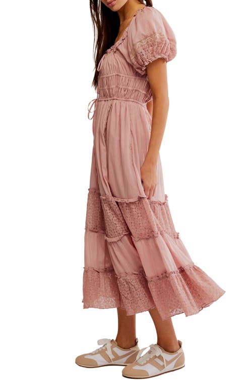 FREE PEOPLE FREE PEOPLE FALLING SUN PUFF SLEEVE MIDI DRESS