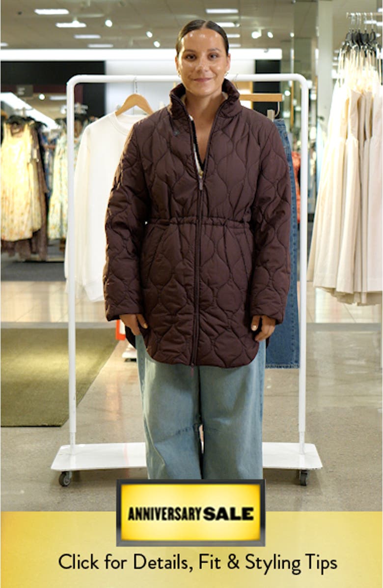 Longline Onion Quilted Bomber Jacket