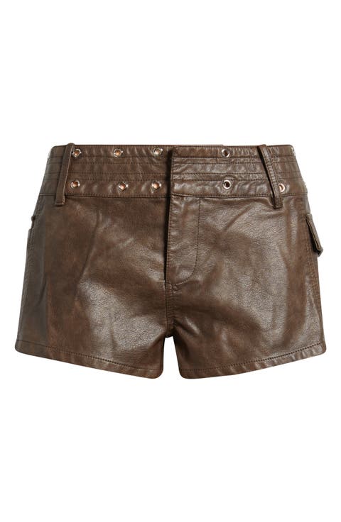 Born to Ride Faux Leather Shorts