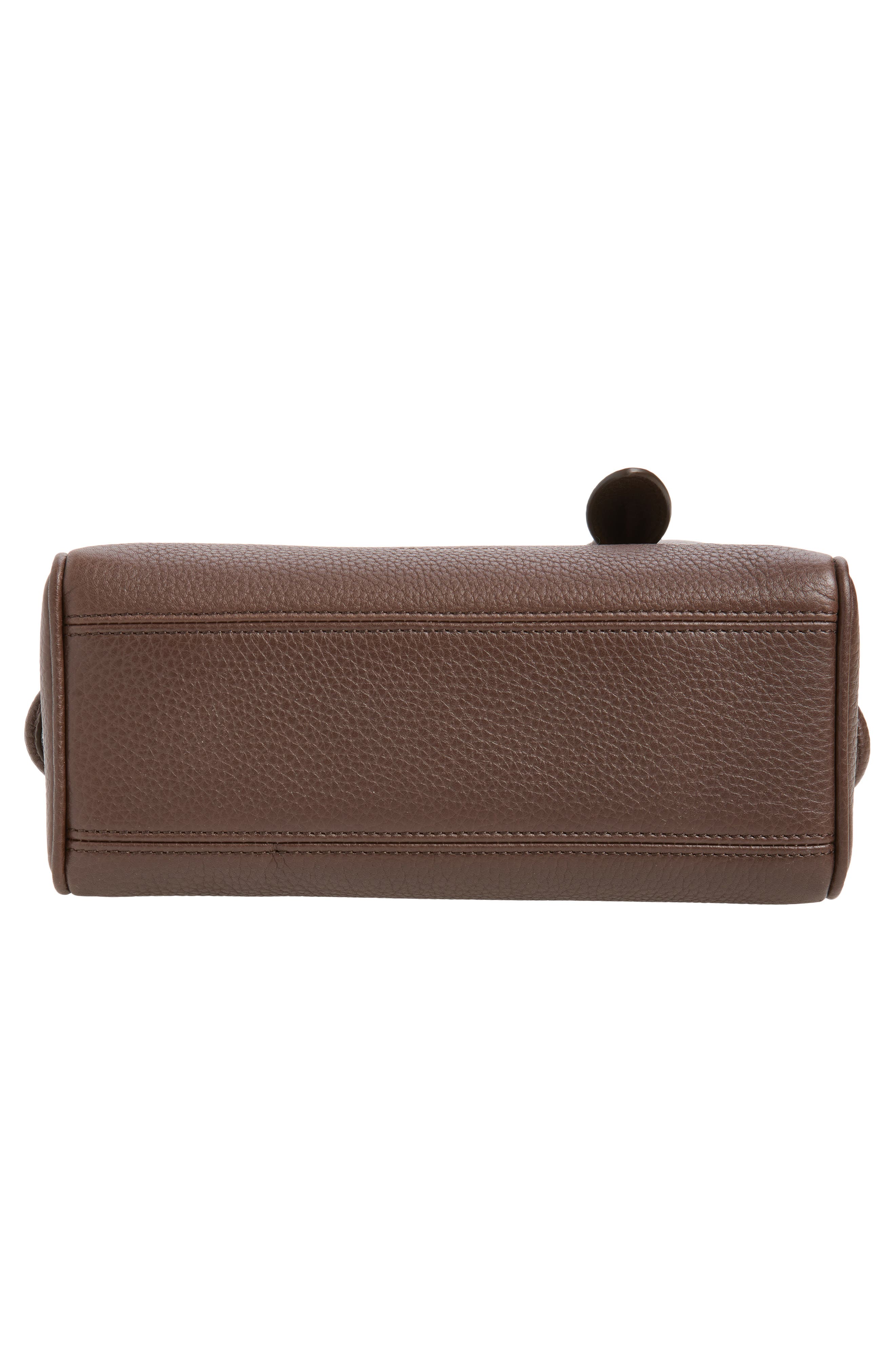 Le Petit Turismo Leather Bowling Bag, Alternate, color, DARK BROWN 880