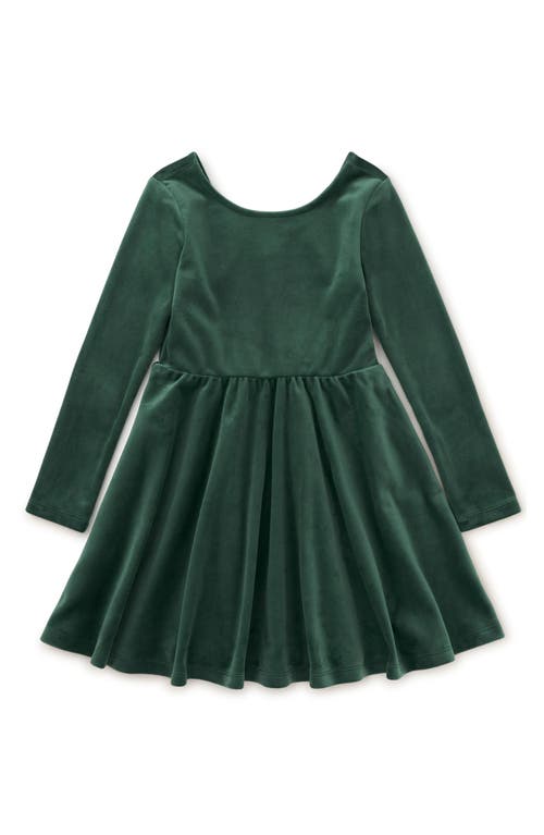 Tea Collection Velour Ballet Dress in Pineneedle 