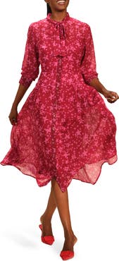 Isaac Mizrahi New York Star Print Long Sleeve Shirtdress