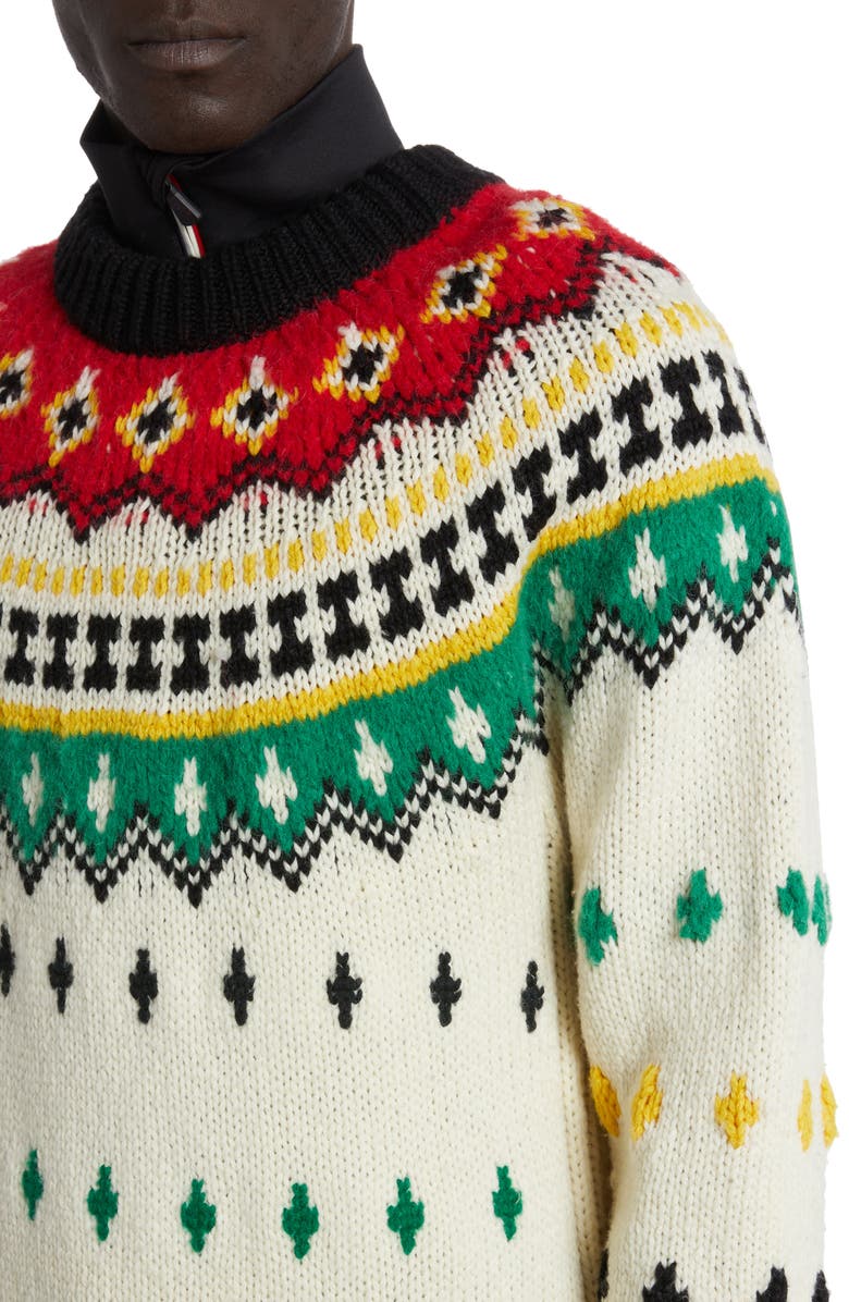 Moncler Grenoble Fair Isle Wool Blend Sweater, Alternate, color,