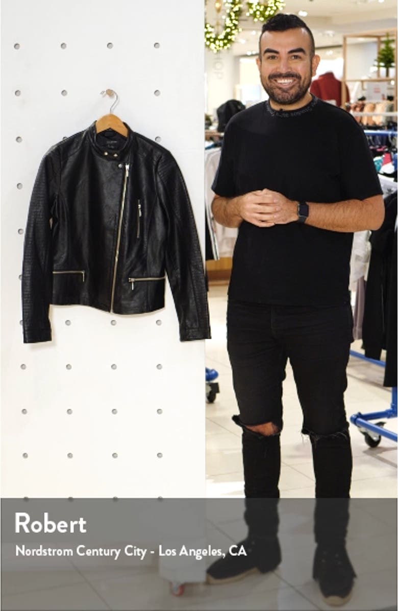 Quilted Faux Leather Moto Jacket, sales video thumbnail