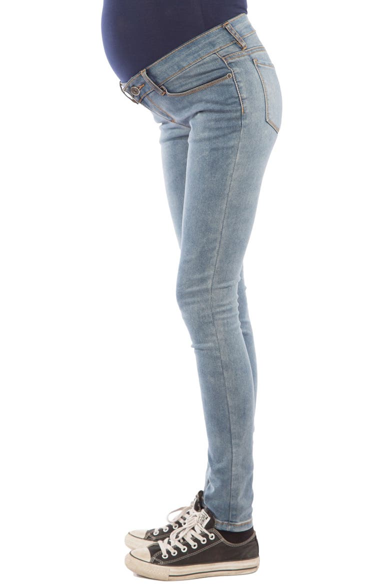 Skinny Maternity Jeans, Alternate, color, MEDIUM BLUE WASH