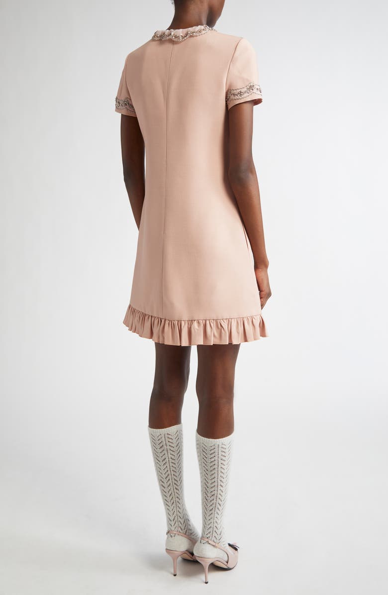 Valentino Garavani Embroidered Crepe Couture Shift Dress, Alternate, color, 