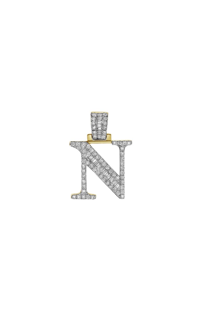 LuvMyJewelry N Initial Diamond Pendant 10K Yellow Gold - 0.8 Carats, Main, color, 10K Yellow Gold