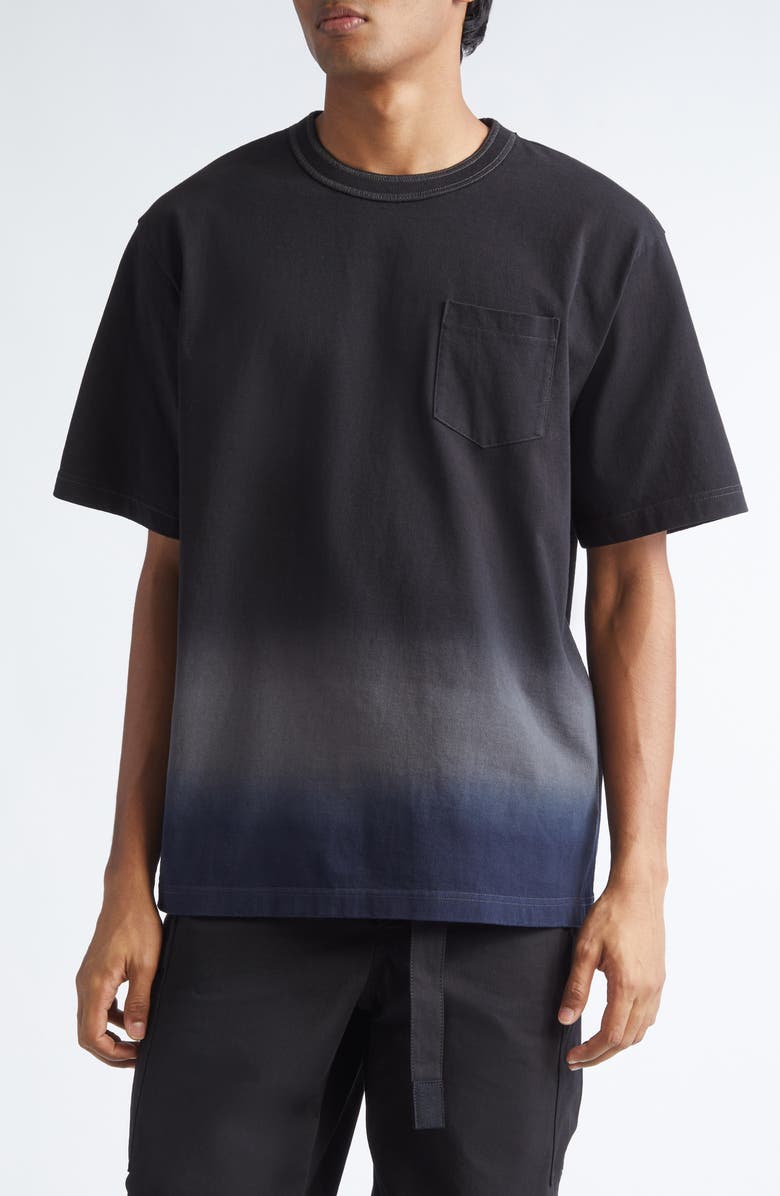 Sacai Garment Dye Cotton Jersey T-Shirt, Main, color, Black