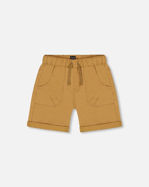 Little Boy's Stretch Twill Short Tan