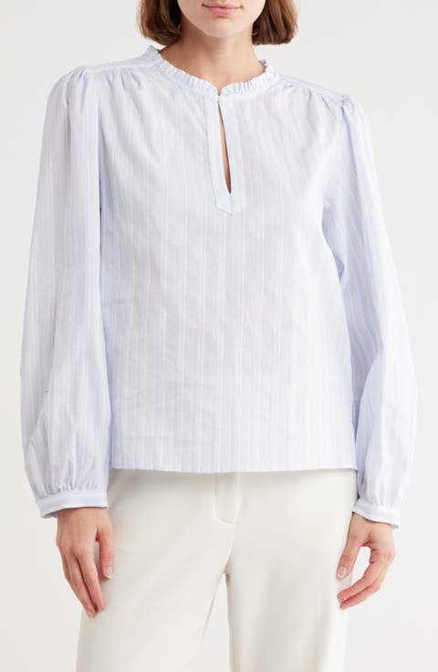 The Alora Stripe Long Sleeve Cotton Top