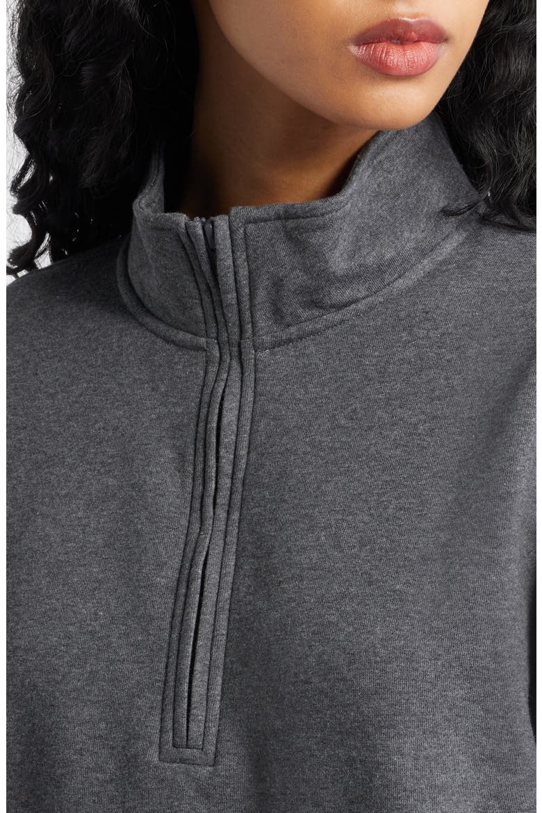 Relaxed Quarter Zip Pullover, Alternate, color, GREY MEDIUM CHARCOAL HEATHER