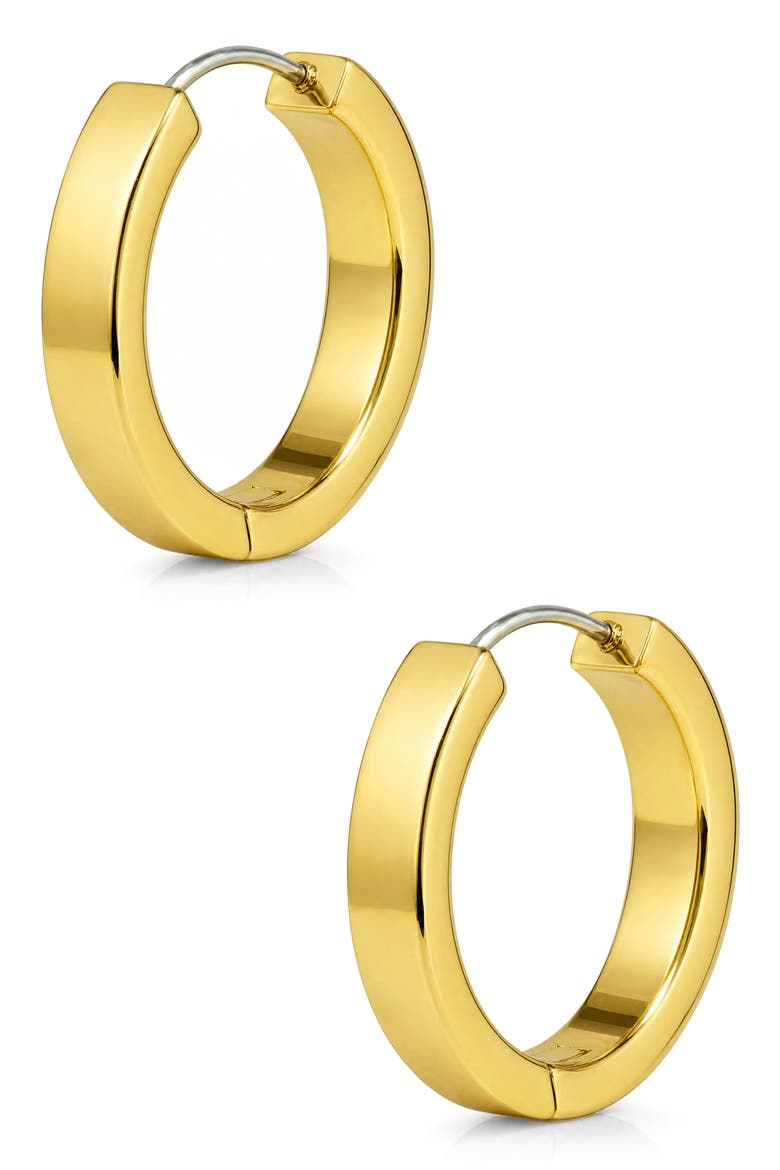 Kids' Flat Hoop Earrings, Main, color, GOLD