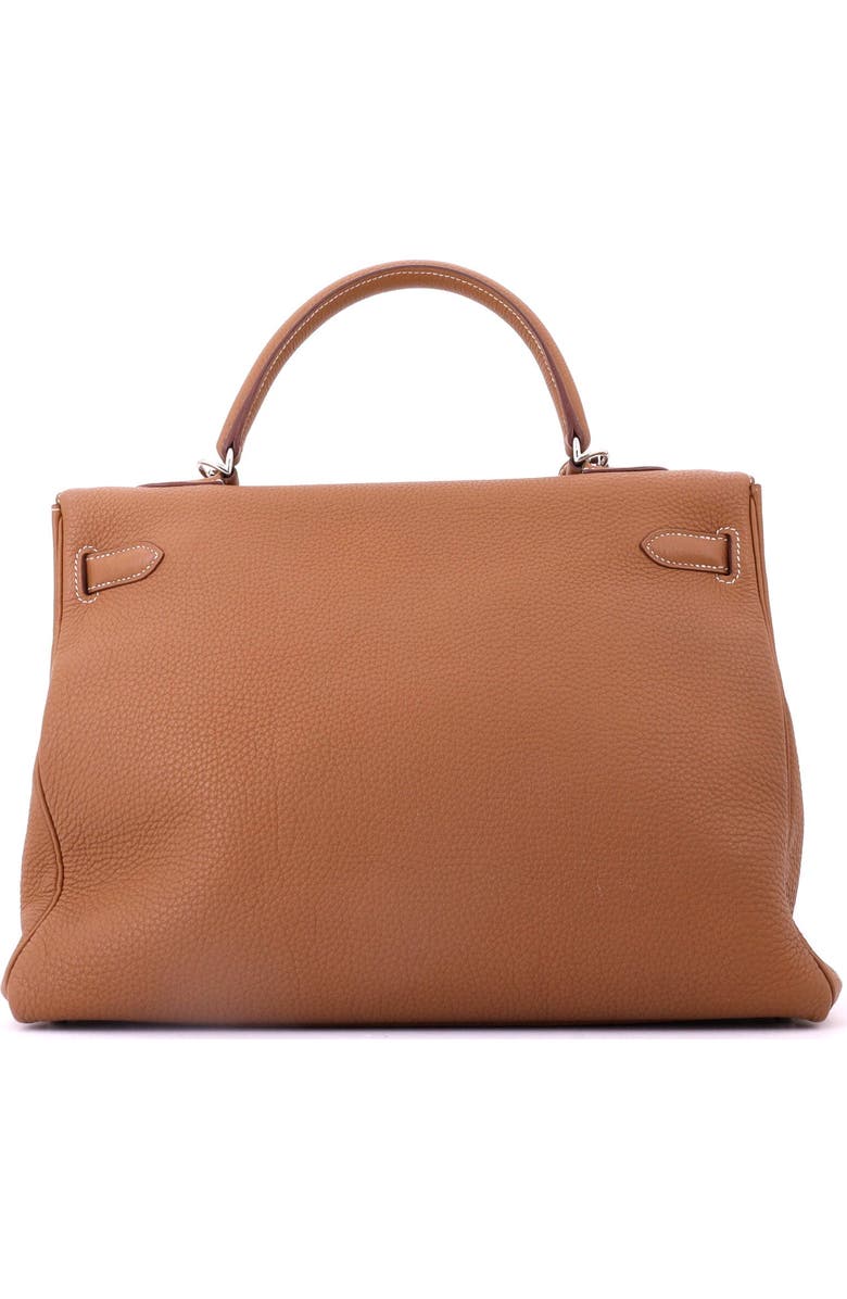 Pre-Owned Hermes Kelly Handbag Brown Togo with Palladium Hardware 35, Alternate, color, Gold