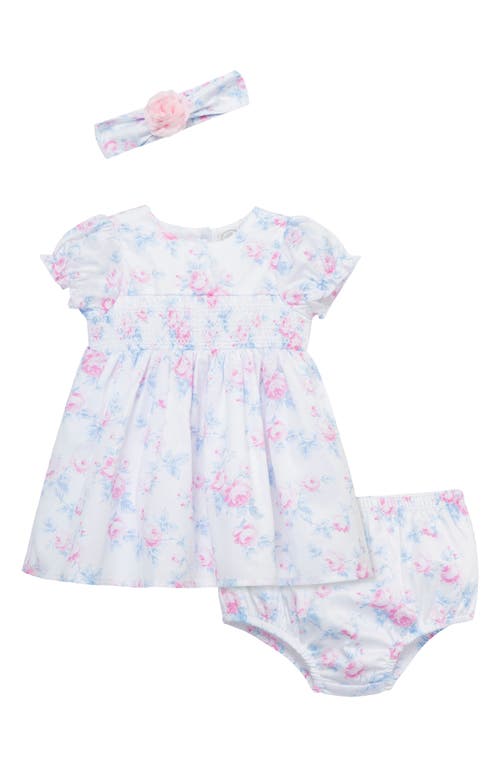 Shop Little Me Roses Smocked Puff Sleeve Party Dress, Bloomers & Headband Set