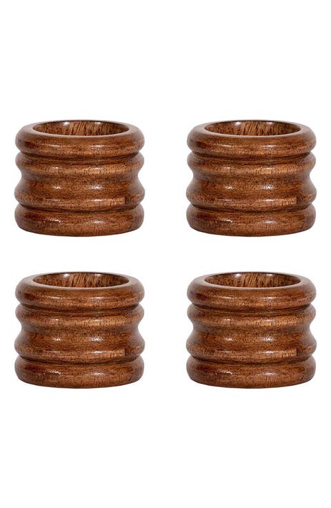 Bilbao Set of 4 Wood Napkin Rings