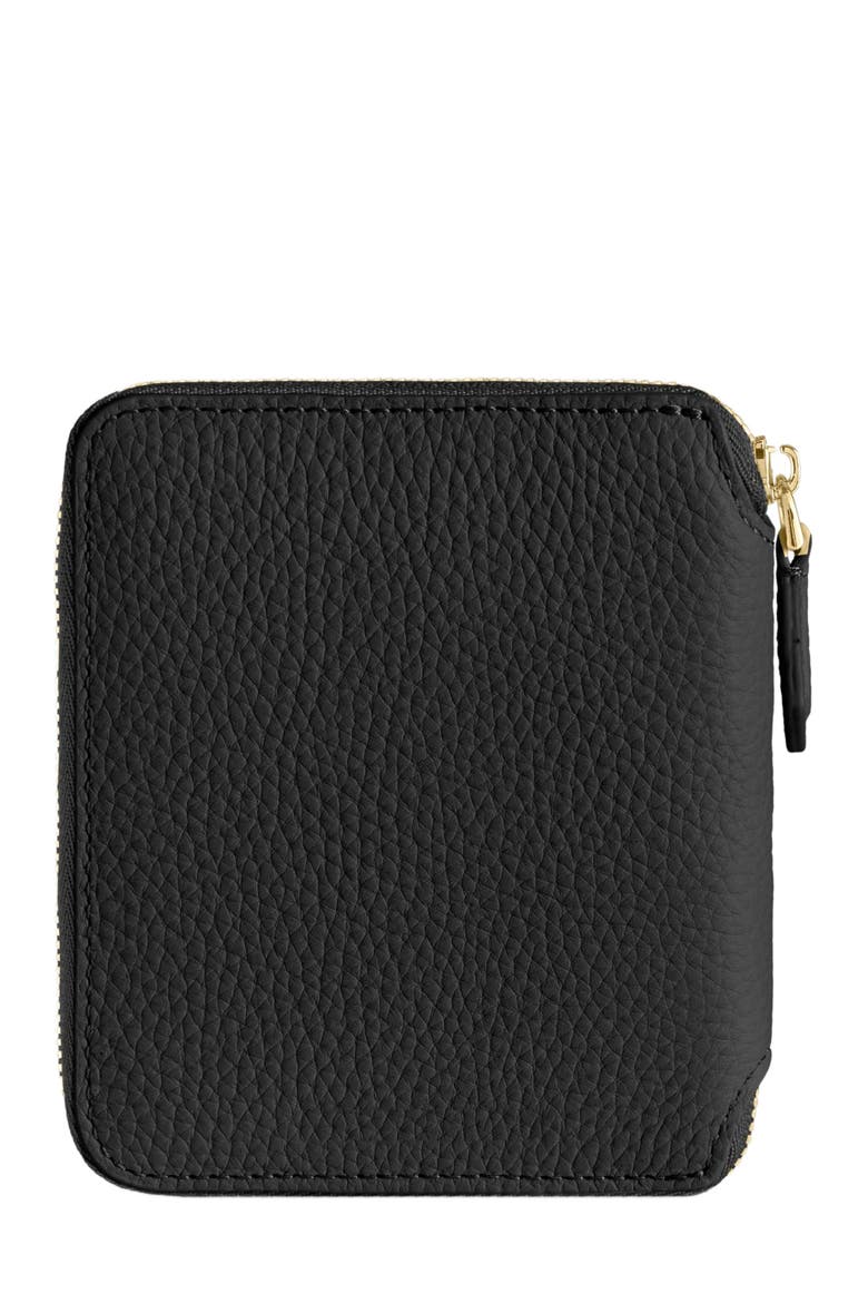 Small Leather Zip Around Wallet, Alternate, color, Pomegranate Caviar