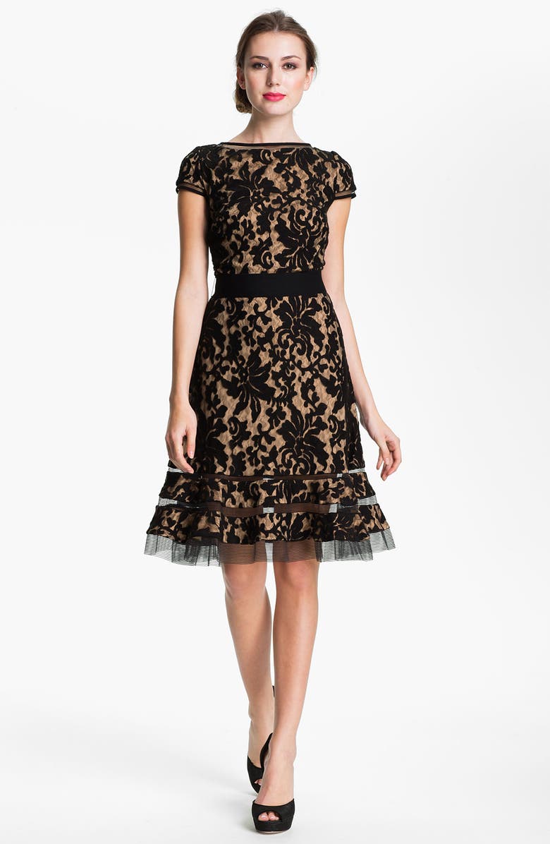Tadashi Shoji Textured Lace Dress, Main, color, 