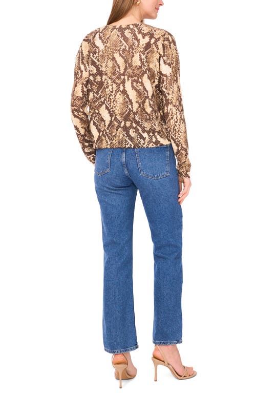 Vince Camuto Print Pullover Sweater In Brown