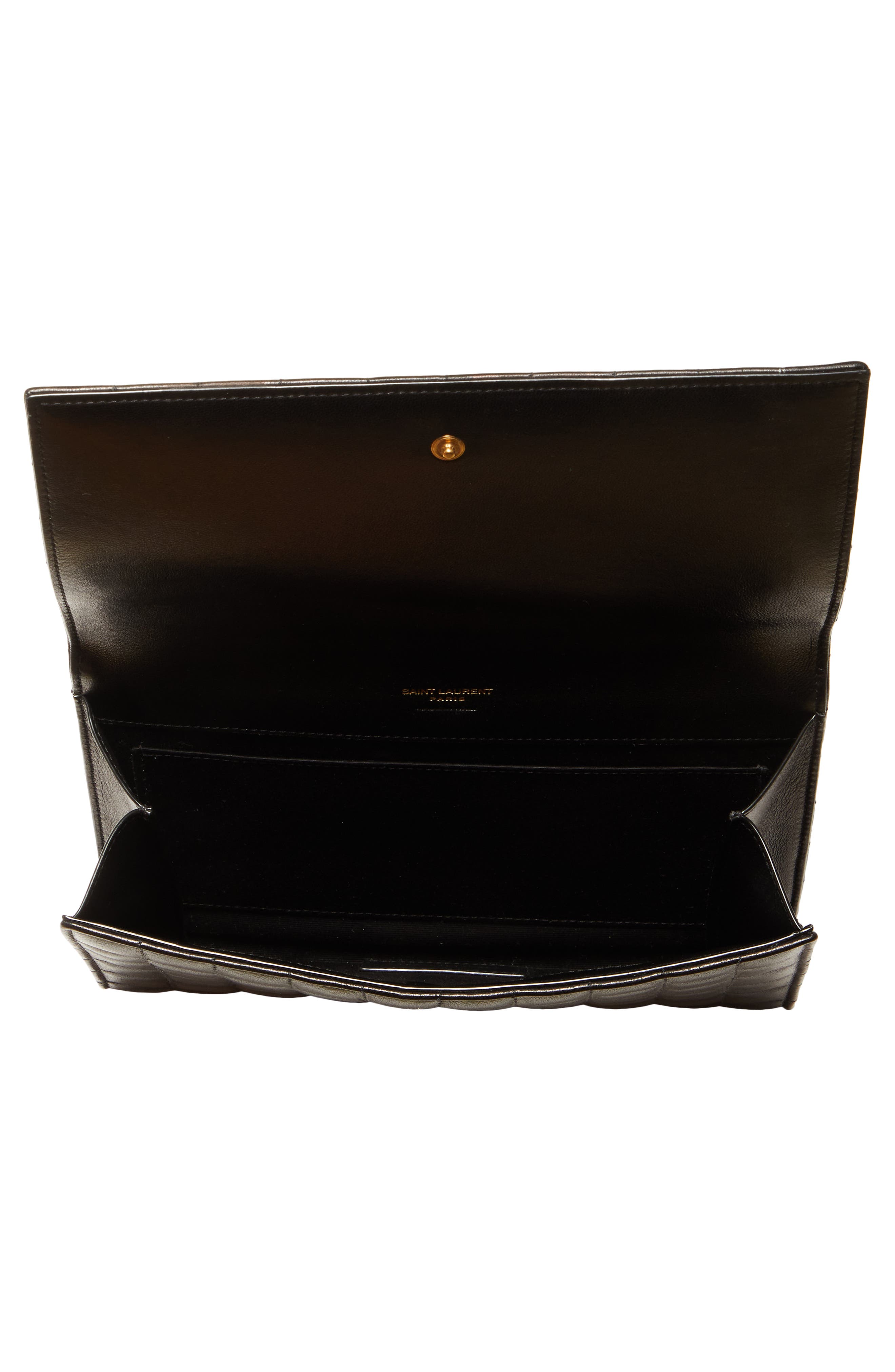 Saint Laurent Cassandre Matelassé Leather Flap Pouch, Alternate, color, 