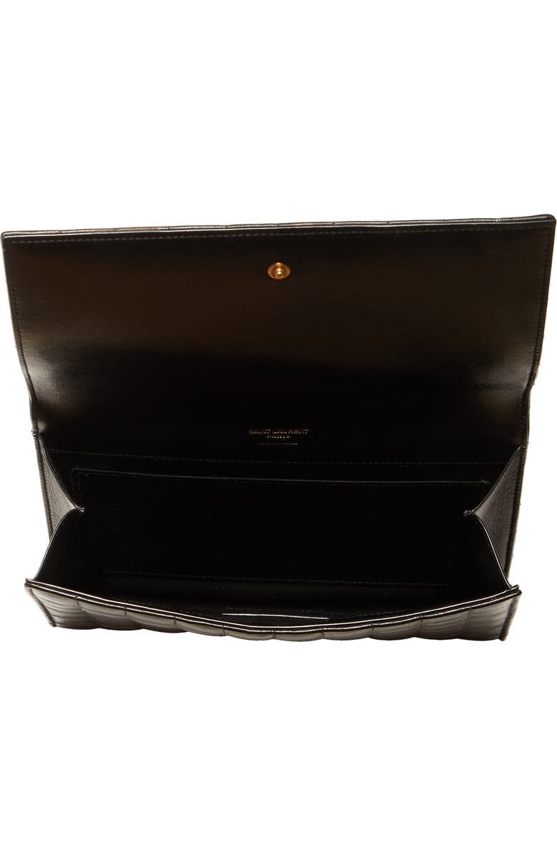 Saint Laurent Cassandre Matelassé Leather Flap Pouch, Alternate, color,