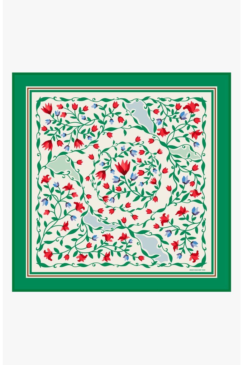 Green Valley Double Sided Silk Scarf, Main, color, Green