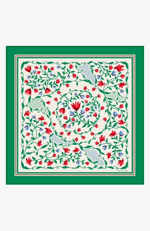 Green Valley Double Sided Silk Scarf