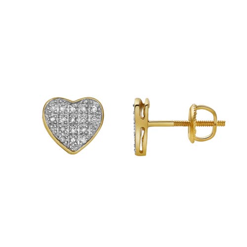 Luvmyjewelry Beat 10k Yellow Gold Cluster Diamond Unisex Earrings In 10k Yellow Gold