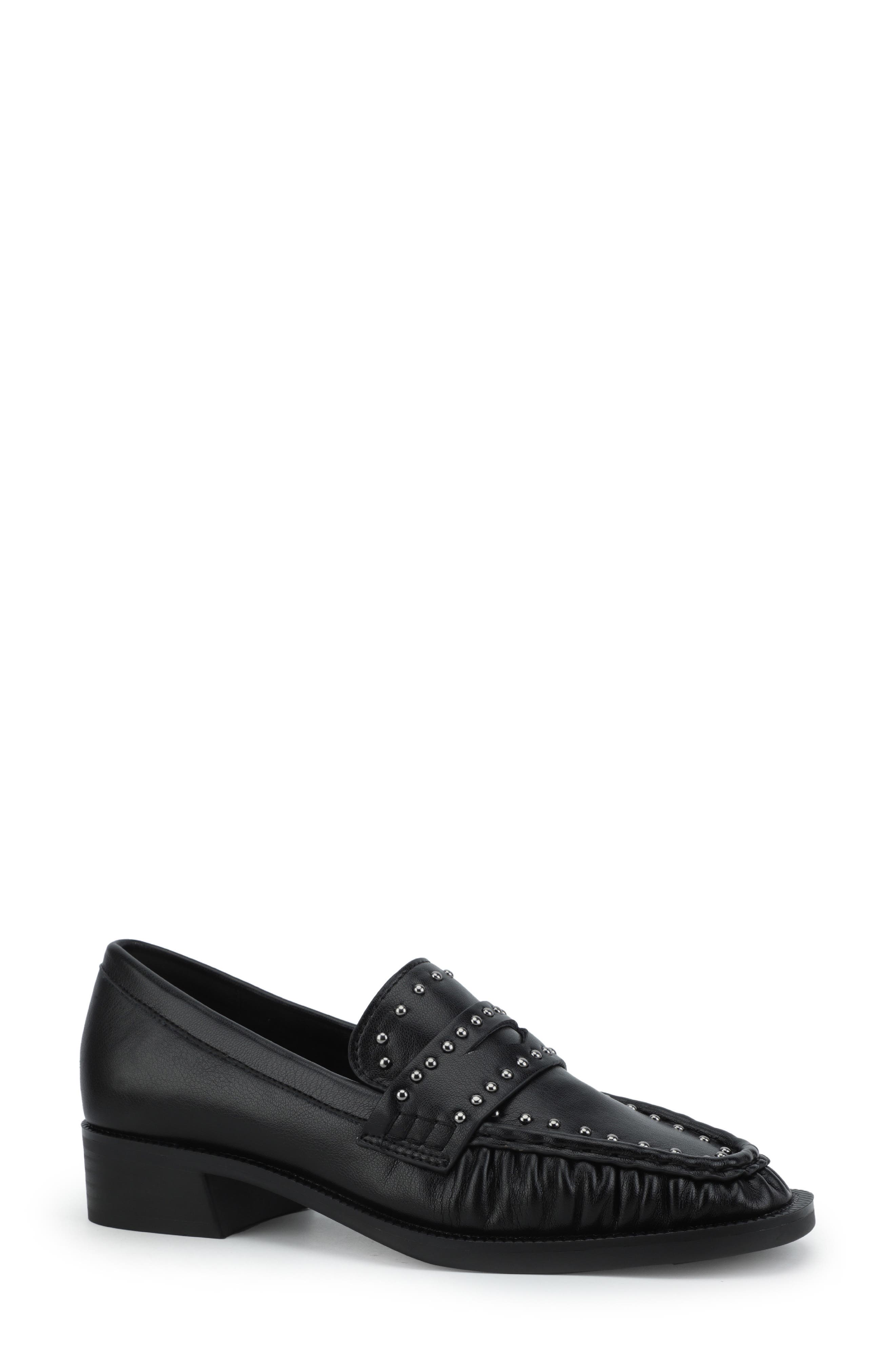 Vienna Studded Loafer, Main, color, BLACK