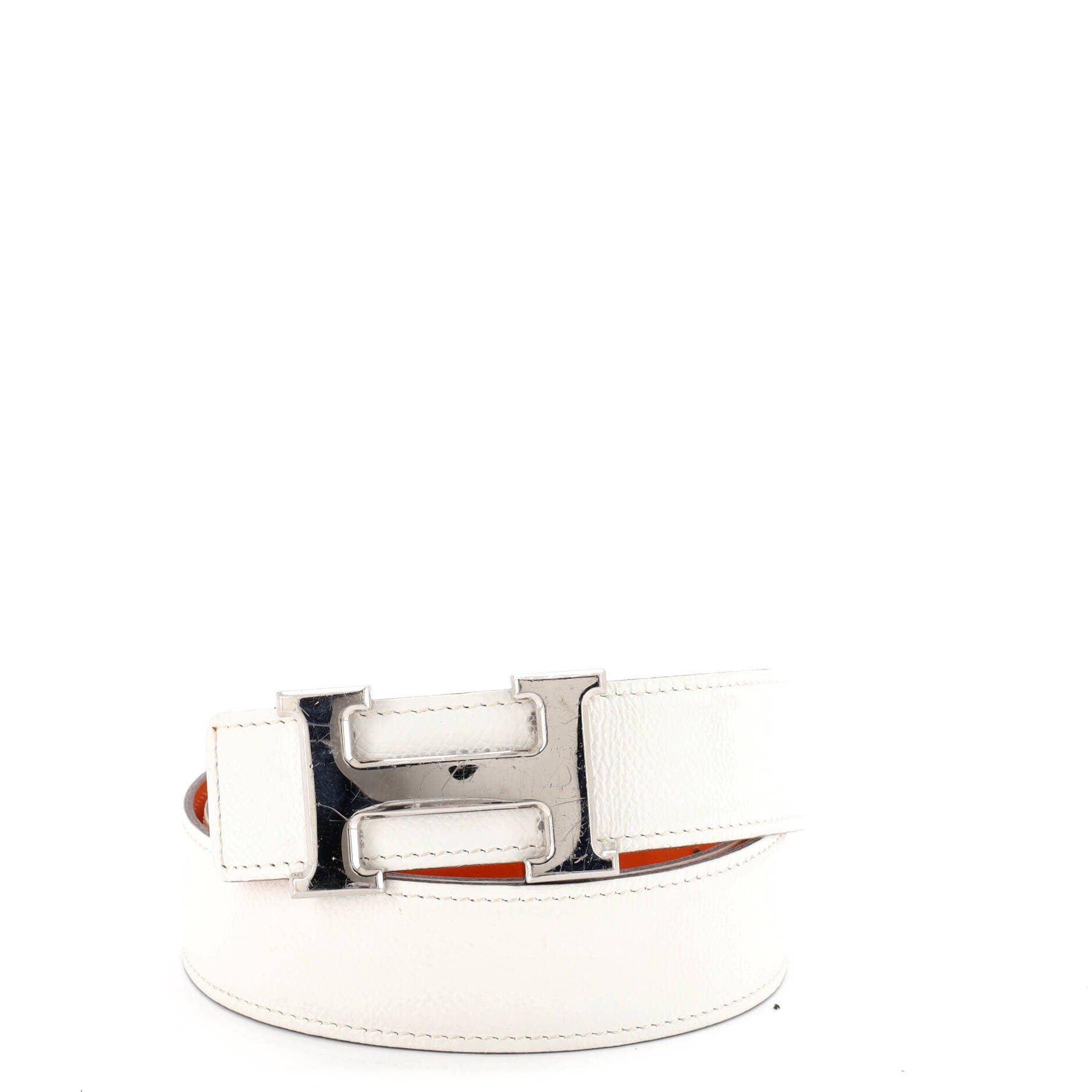Pre-Owned Hermes Constance Reversible Belt Leather Medium, Main, color, White