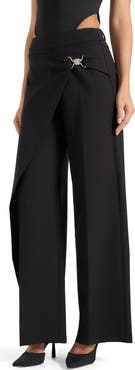 Manière De Voir Beryl Wrap Front Tailored Trousers With Hardware Detail