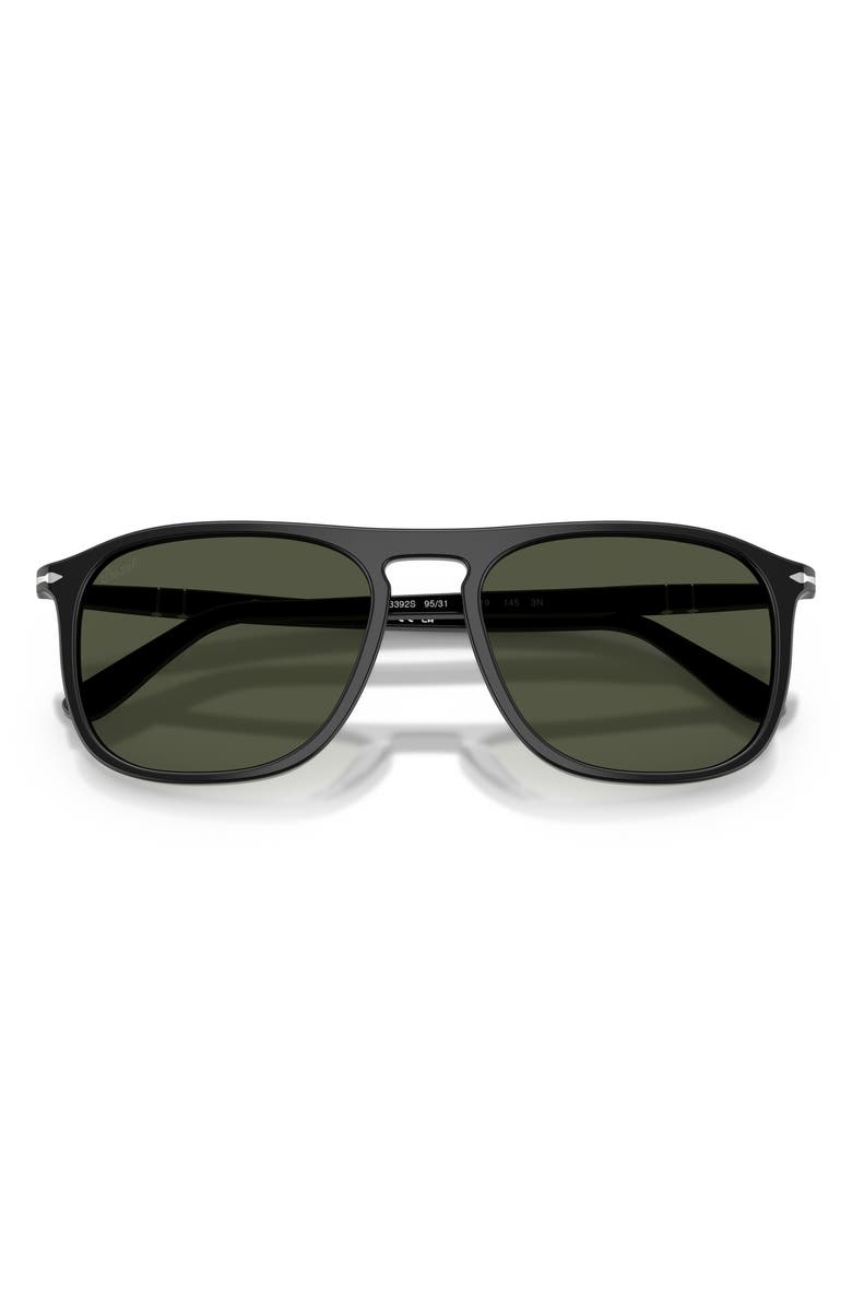 Persol 54mm Square Sunglasses, Alternate, color, Black / Green