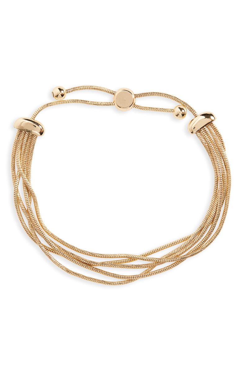 Nordstrom Multistrand Snake Chain Slider Bracelet, Main, color, Gold