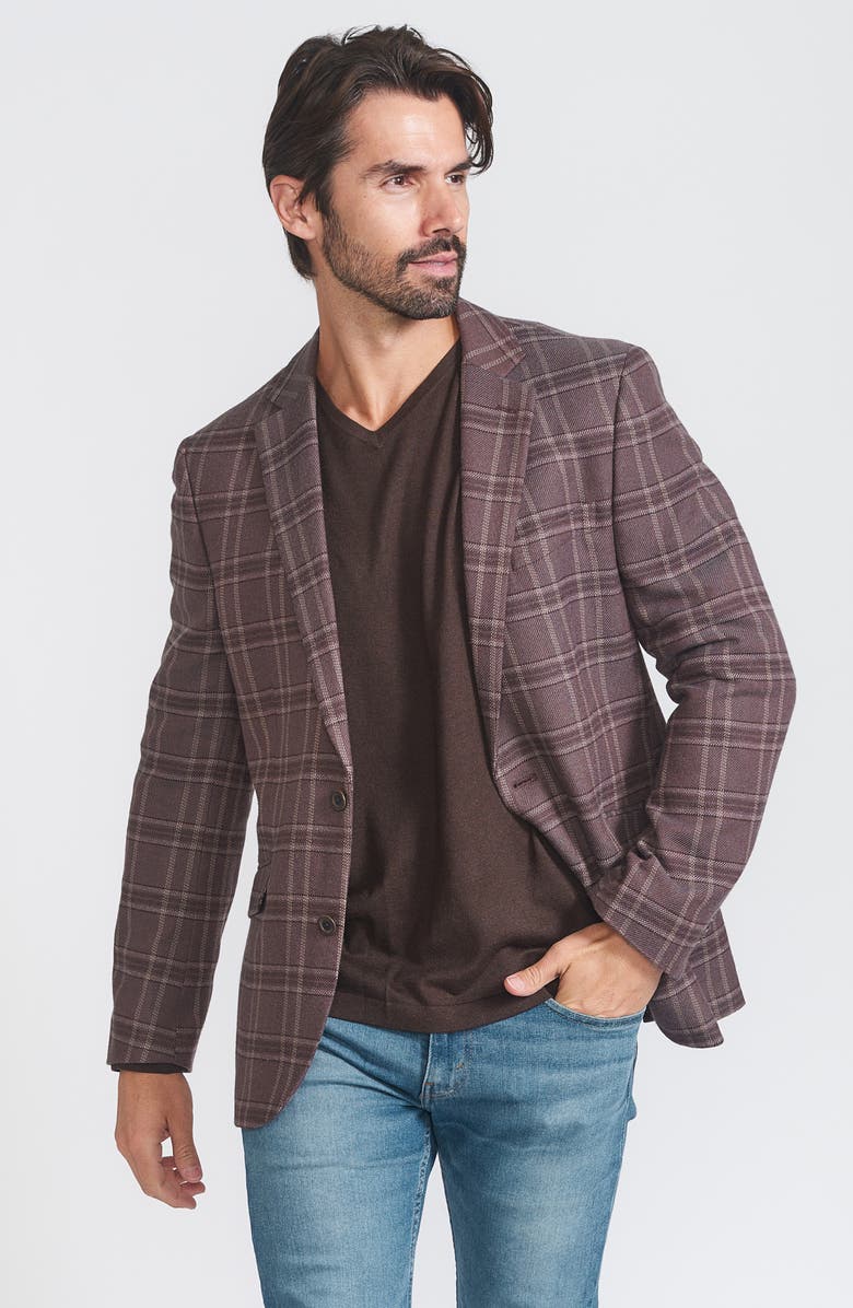 SAVILE ROW CO Plaid Sport Coat, Alternate, color, Brown