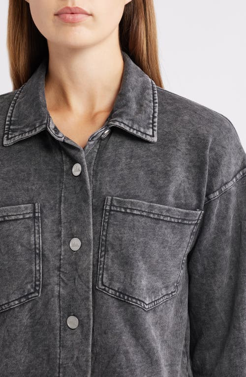 City Blues Crop Knit Shacket In Black